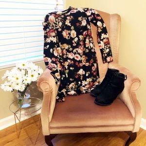 Long-Sleeve Floral Dress